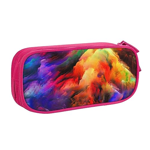 Rainbow Cloud Print Double Deck Federmäppchen mit für Schule, Büro und Reisen, hohe Kapazität, rose, Einheitsgröße, Taschen-Organizer von SYLALE