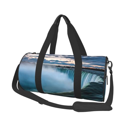 SYLALE Falls Reisetasche mit natürlichem Landschaftsdruck, wasserdicht, Wochenendtasche, Handgepäcktasche für Damen und Herren, Schwarz , Einheitsgröße von SYLALE