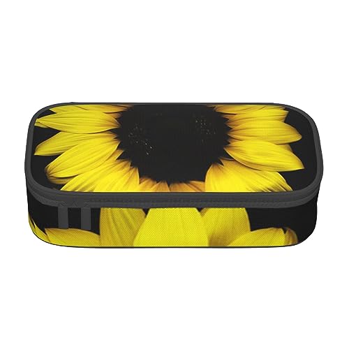 Schönes Federmäppchen mit Schmetterlings-Aufdruck, mit Zwischenschicht, für Schule, Büro und Reisen, hohe Kapazität, sonnenblume, Einheitsgröße, Taschen-Organizer von SYLALE