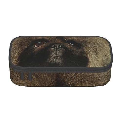 Well-Behaved Schnauzer Print mit Zwischenschicht Federmäppchen für Schule, Büro und Reisen, hohe Kapazität, Niedlicher Pekinese, Einheitsgröße, Taschen-Organizer von SYLALE