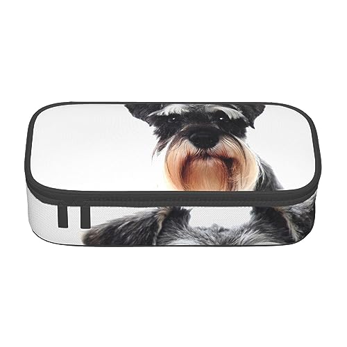 Well-Behaved Schnauzer Print mit Zwischenschicht Federmäppchen für Schule, Büro und Reisen, hohe Kapazität, wohlbehabter Schnauzer, Einheitsgröße, Taschen-Organizer von SYLALE