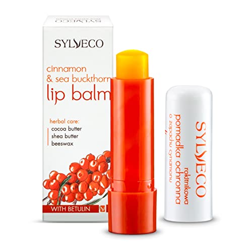 SYLVECO Sanddorn-Lippenpflegestift mit Zimtduft. Lippenbalsam für frauen und männer Naturkosmetik größe 4,6g. von SYLVECO