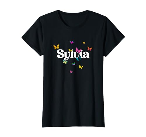 Sylvia - Schöner Mädchen Name mit bunten Schmetterlingen T-Shirt Sylvia - Schöner Mädchen Name mit bunten Schmetterlingen T-Shirt von SYLVIA Tochter Enkel Geburtstag Geschenkideen