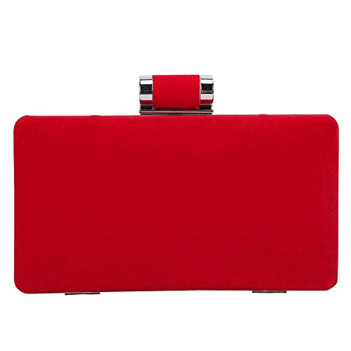 SYMALL Damen Handtasche Schwarz Party Bag Clutch Party Brieftasche Elegante Handarbeit für Frauen Design Umschlag Velours, Rot - rot - Größe: Taille: 18 cm (L) * 5 cm (W) * 10cm (H) von SYMALL