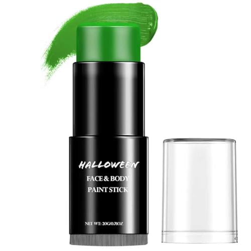 Halloween Schminke Grün - Halloween Make Up Set Erwachsene Kinder, Face Body Paint, Augen Körperfarbe, Gesichtsfarben Für Theaterschminke Karnevalsschminke Vampir Zombie SFX Makeup Wasserfest 20g von SYNERIX