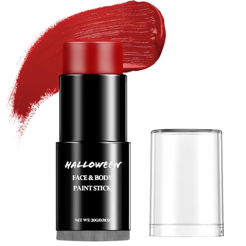 Halloween Schminke Rot - Halloween Make Up Set Erwachsene Kinder, Face Body Paint, Augen Körperfarbe,Gesichtsfarben Für Clown Theaterschminke Karnevalsschminke Vampir Zombie SFX Makeup Wasserfest 20g von SYNERIX