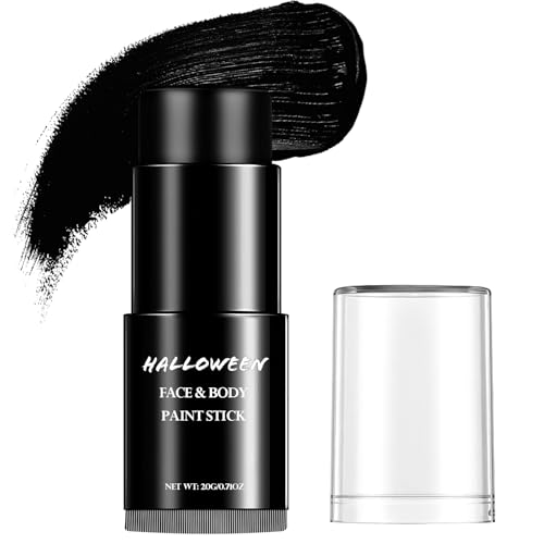 Halloween Schminke Schwarz - Halloween Make Up Set Erwachsene Kinder, Face Body Paint, Augen Körperfarbe, Gesichtsfarben Für Theaterschminke Karnevalsschminke Vampir Zombie SFX Makeup, Wasserfest 20g von SYNERIX