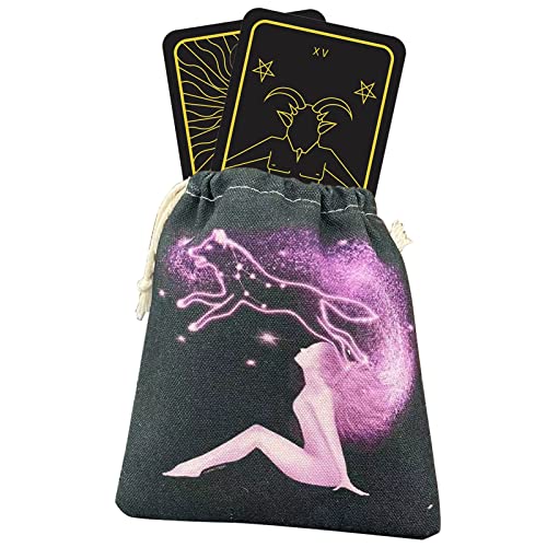 SYNYEY 5 Stück Taschen für Tarotkarten – hübsche Tarot-Tasche – Tasche für Tarot-Flanell mit Kordelzug, Schmuckbeutel, Kordelzug, Geschenktüten für Tarot-Mädchen-Enthusiasten von SYNYEY