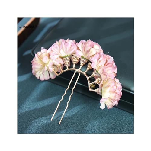 Brötchen-Haarnadel Antiker Stil Haarnadel Hosta Haarspange Hochzeit Haarschmuck Blumen Haargabeln Party Kopfschmuck Schmuck Haarstyling-Stifte (Color : 02) von SYRIS