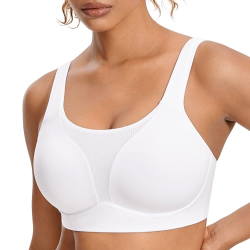 SYROKAN Damen Sport BH Starker Halt Große Brüste Shock Absorber Gepolstert BH Weiss 75C SYROKAN Damen Sport BH Starker Halt Große Brüste Shock Absorber Gepolstert BH Weiss 75C von SYROKAN