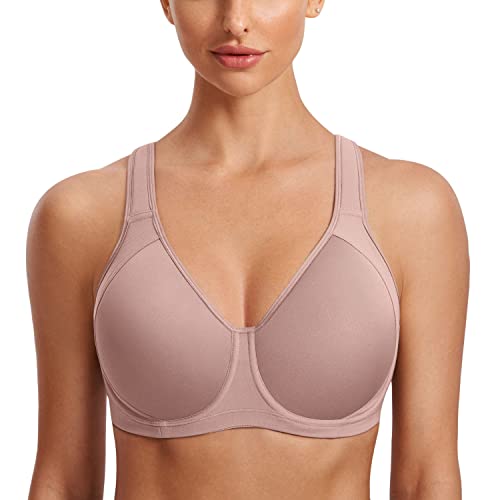 SYROKAN Damen Sport BH Starker Halt Verstellbarer X-Rücken, Große Brüste Leicht Gefüttert BHS mit bügel für Fitness Lauf Joggen Backstein 90E SYROKAN Damen Sport BH Starker Halt Verstellbarer X-Rücken, Große Brüste Leicht Gefüttert BHS mit bügel für Fitness Lauf Joggen Backstein 90E von SYROKAN