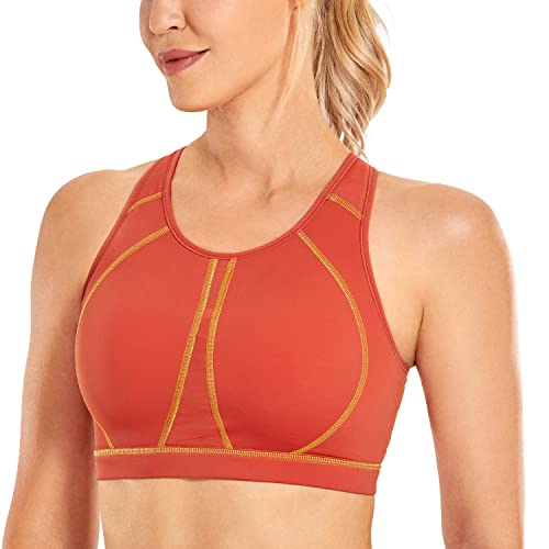 SYROKAN Damen Sport BH mit Einlagen,Vollschalen,ohne Bügel Running Bra Chili Red 75F von SYROKAN