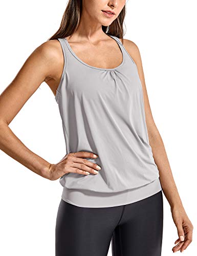 SYROKAN Damen Sport T-Shirt Tank Top - Ringerrücken Gym Elastische Fitness Möwe Grau 36 von SYROKAN