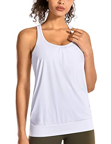 SYROKAN Damen Sport T-Shirt Tank Top - Ringerrücken Gym Elastische Fitness Weiss 36 von SYROKAN