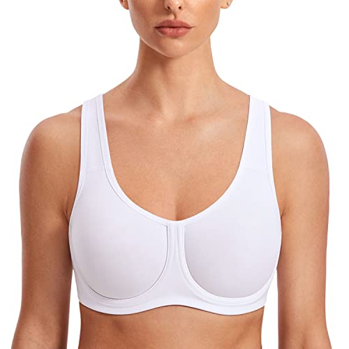 SYROKAN Damen Starker Halt Sports BH Große Brüste mit Bügel für Große Größen Weiss 100C SYROKAN Damen Starker Halt Sports BH Große Brüste mit Bügel für Große Größen Weiss 100C von SYROKAN