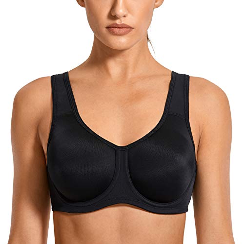 syrokan Damen Max Control massiv High Impact Plus Größe Bügel Sport-BH, schwarz, Size EU 90E von SYROKAN