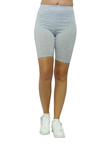 Damen Shorts Kurze Leggings Hotpants Sport Baumwolle hellgrau XL von SYS