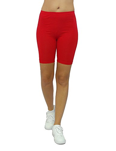 Damen Shorts Kurze Leggings Hotpants Sport Baumwolle rot L von SYS