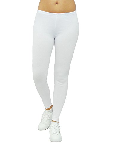 SYS Damen Thermo Leggings Hose lang Baumwolle Fleece Weiss M von SYS