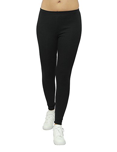 SYS Damen Thermo Leggings Hose lang Baumwolle Fleece schwarz S von SYS