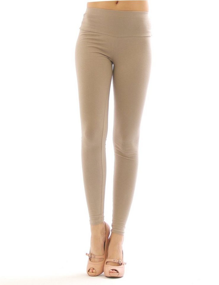 SYS Leggings Damen Leggings lang hoher Bund Baumwolle blickdicht von SYS