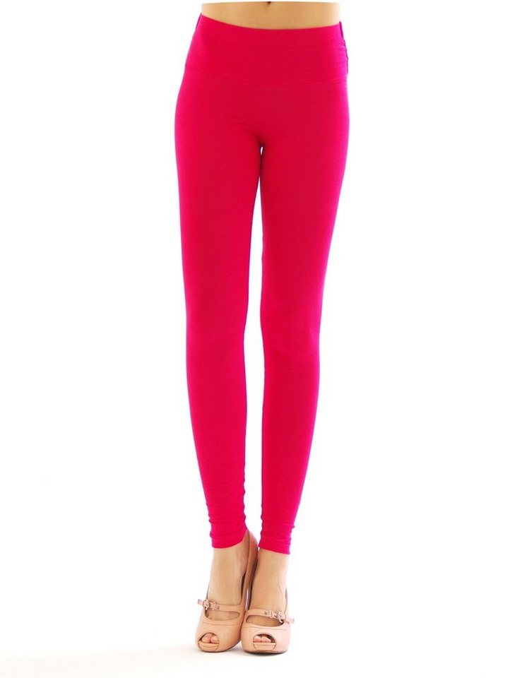 SYS Leggings Damen Leggings lang hoher Bund Baumwolle blickdicht von SYS