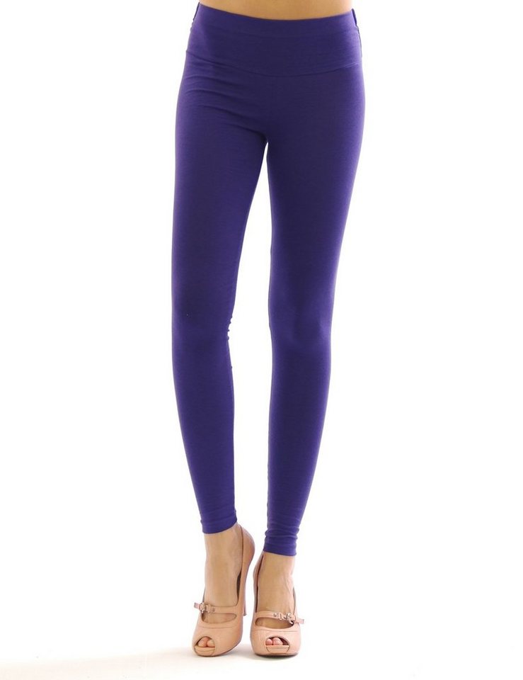 SYS Leggings Damen Leggings lang hoher Bund Baumwolle blickdicht von SYS