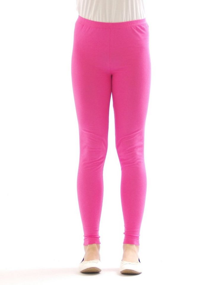 SYS Leggings Kinder Mädchen Leggings Hose lang blickdicht aus Baumwolle von SYS