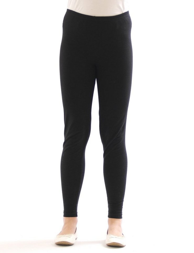 SYS Leggings Kinder Mädchen Leggings Hose lang blickdicht aus Baumwolle von SYS