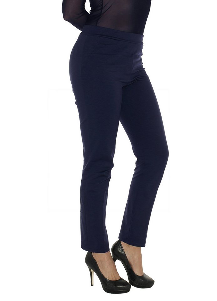 SYS Schlupfchinohose Stoffhose Damen Chinohose Slim Fit Lange Schlupfhose Chino Hose Mode 1 stretch Material und Dehnbund, Taschen-Look von SYS