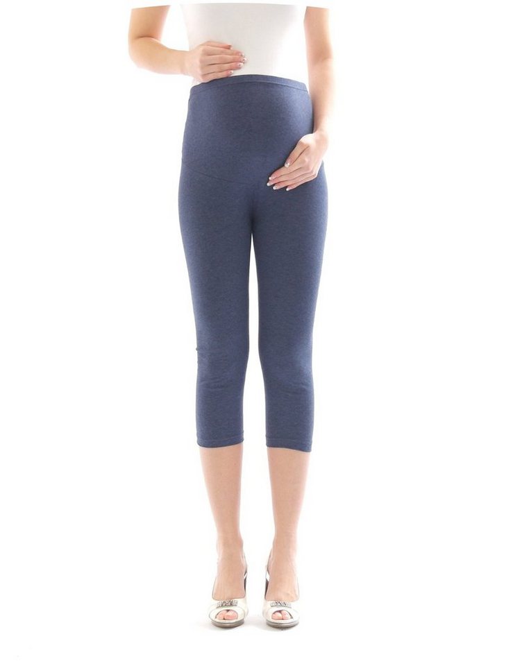 SYS Umstandshose Umstand Hose Capri 3/4 Leggings Umstandsleggings Baumwolle von SYS