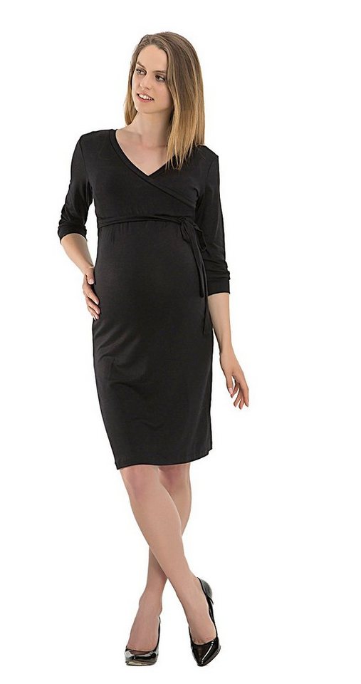 SYS Umstandskleid Umstand Kleid Shirtkleid Shirt Midi Knielang 3/4 Arm Stretch Bauch von SYS