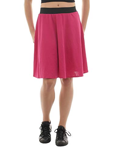 Swing Rock Midi Falten Gummibund hohe Taille pink L-XL von SYS