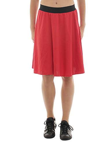 Swing Rock Midi Falten Gummibund hohe Taille rot L-XL von SYS