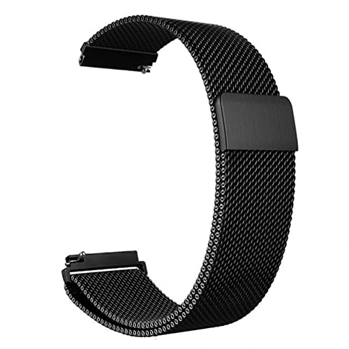 SYSMYXGS Edelstahl Mesh Uhrenarmband -18mm/20mm/22mm Milanaise Ersatz Metall Edelstahlarmband mit Smartwatch Schnellverschluss Watch Uhren Ersatzband für Damen Herren Magnetverschluss (Schwarz,20MM) von SYSMYXGS