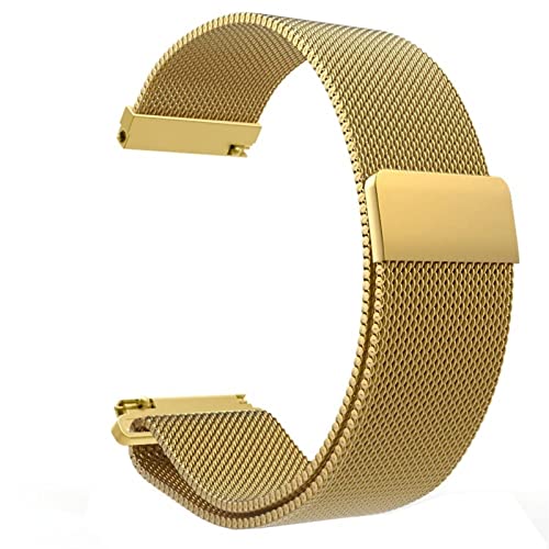 SYSMYXGS Edelstahl Mesh Uhrenarmband -18mm/20mm/22mm Milanaise Ersatz Metall Edelstahlarmband mit Smartwatch Schnellverschluss Watch Uhren Ersatzband für Damen Herren Magnetverschluss (Gold,20MM) von SYSMYXGS