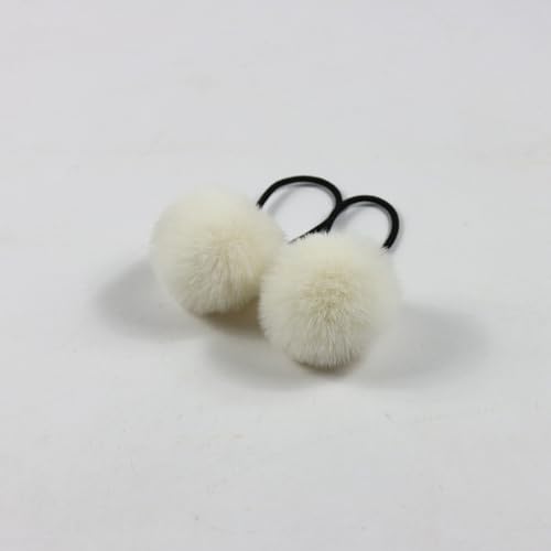 15 Stück Baby Mädchen Pom Pom Haargummis Elastisches Haarband Stirnband Weichgummi Haarband Flauschige Pferdeschwanzhalter Haargummiband Niedlicher Plüschball für Kleinkinder Kinder -Beige von SYSUII