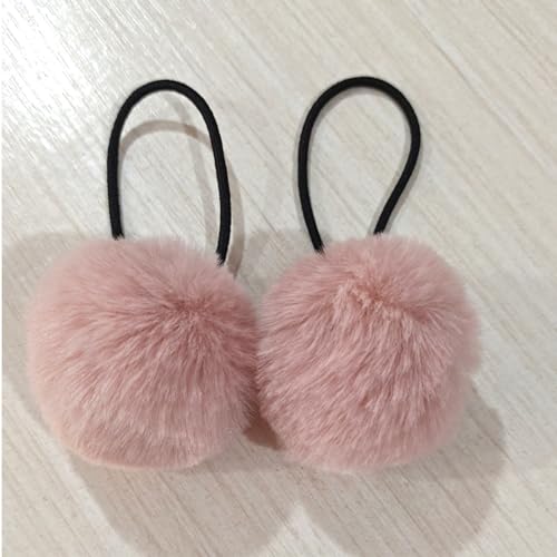 15 Stück Baby Mädchen Pom Pom Haargummis Elastisches Haarband Stirnband Weichgummi Haarband Flauschige Pferdeschwanzhalter Haargummiband Niedlicher Plüschball für Kleinkinder Kinder -lila rosa von SYSUII