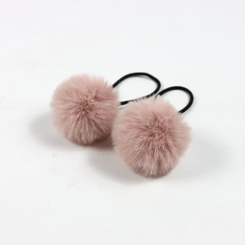 25 Stück Baby Mädchen Pom Pom Haargummis Elastisches Haarband Stirnband Weichgummi Haarband Flauschige Pferdeschwanzhalter Haargummiband Niedlicher Plüschball für Kleinkinder Kinder -Rosa #1 von SYSUII