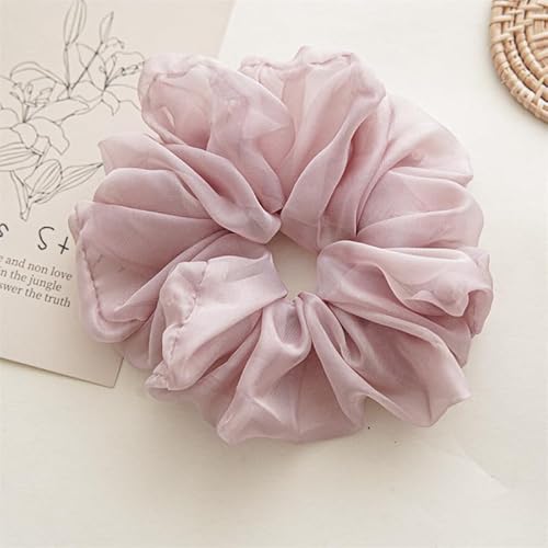 5 Stück Haargummis Scrunchies für Frauen Mädchen Chiffon Scrunchies Haargummis Weiche elastische Haarbänder Haarschmuck Haar-Styling-Zubehör für Damen, Kinder, Sommer, Badezimmer, Spa -Helles Lila von SYSUII