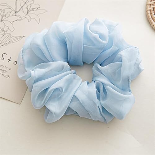 5 Stück Haargummis Scrunchies für Frauen Mädchen Chiffon Scrunchies Haargummis Weiche elastische Haarbänder Haarschmuck Haar-Styling-Zubehör für Damen, Kinder, Sommer, Badezimmer, Spa -blau von SYSUII