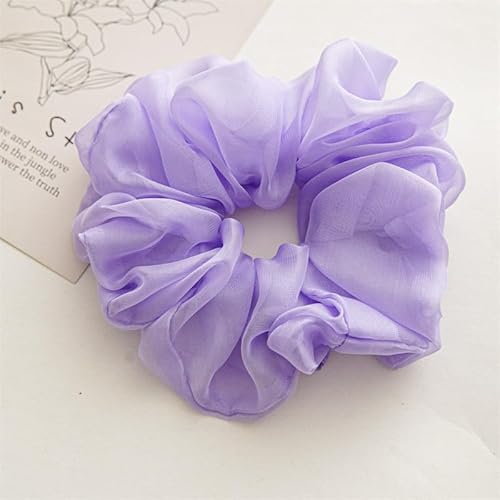 5 Stück Haargummis Scrunchies für Frauen Mädchen Chiffon Scrunchies Haargummis Weiche elastische Haarbänder Haarschmuck Haar-Styling-Zubehör für Damen, Kinder, Sommer, Badezimmer, Spa -lila von SYSUII