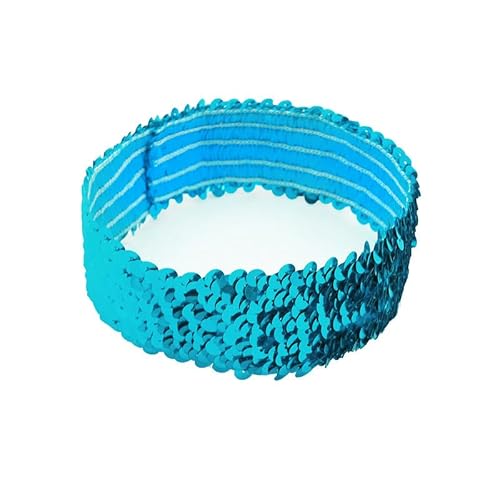 5 Stücke Pailletten Stirnband,Elastisch Glitzer Haarbänder für Damen Mädchen Modisch Kopfschmuck Haarreif Haar Kopfbedeckung Party Dekoration Dünnes Stretch Stirnband Party Dekoration -Blau von SYSUII