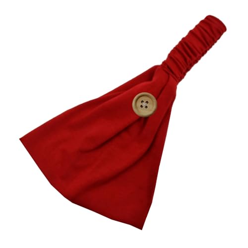 Damen Stirnband Breite Elastische Stirnbänder Headwrap Sommer Stretchy Stirnband Vintage Kopfband Haarbänder Retro Haarschmuck Haarband für Frauen Sport/Yoga/Laufen/Fitness für Mädchen -Rot von SYSUII