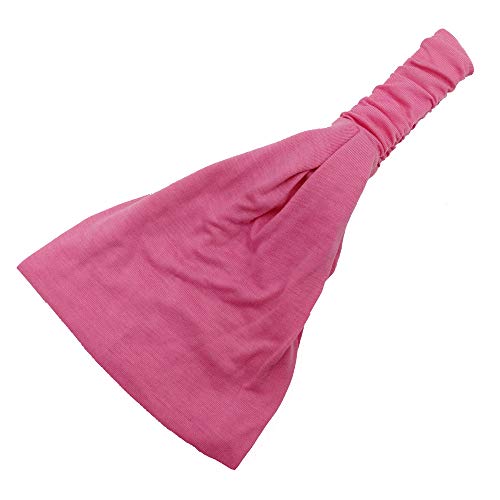 Haarband Damen Breite Elastische Haarband Baumwolle Mode Breite Stirnbänder Haarbänder Yoga Sport Haarband Kopfband Haarschmuck für Frauen Mädchen Täglichen Tragen,Party,Geburtstag -Rosa von SYSUII