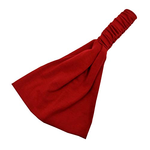 Haarband Damen Breite Elastische Haarband Baumwolle Mode Breite Stirnbänder Haarbänder Yoga Sport Haarband Kopfband Haarschmuck für Frauen Mädchen Täglichen Tragen,Party,Geburtstag -Rot von SYSUII