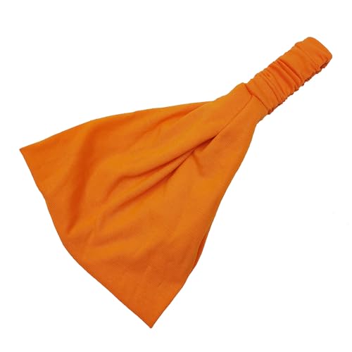 Haarband Damen Breite Elastische Haarband Baumwolle Mode Breite Stirnbänder Haarbänder Yoga Sport Haarband Kopfband Haarschmuck für Frauen Mädchen Täglichen Tragen,Party,Geburtstag -orange von SYSUII