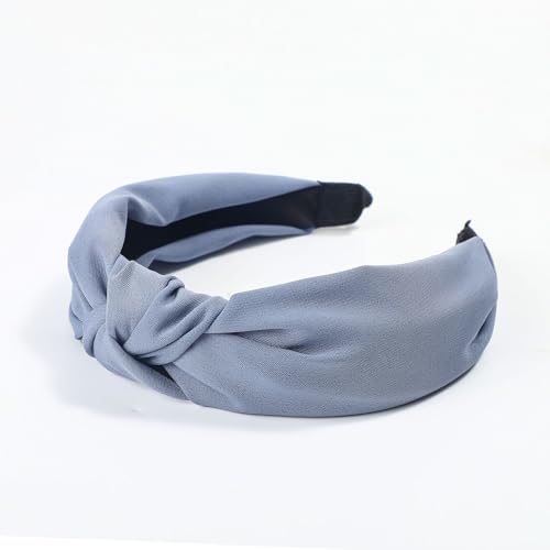 SYSUII 1 Stück Haarreif mit Knoten - Damen Vintage Breite Haarreifen Stirnband Haarschmuck Haarreifen Headwraps Zubehör Elastische Haarbänder Kopfband Kopfbedeckung Frauen Mädchen -Blau von SYSUII