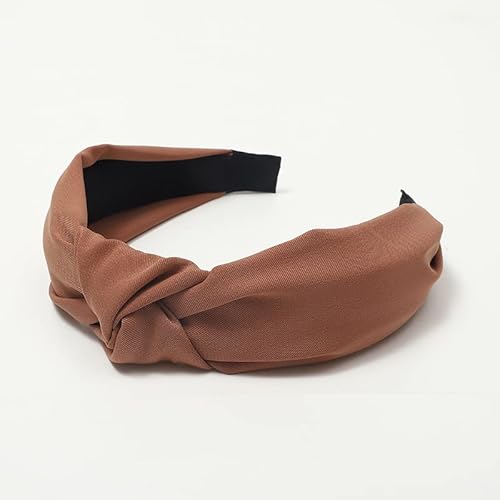 SYSUII 1 Stück Haarreif mit Knoten - Damen Vintage Breite Haarreifen Stirnband Haarschmuck Haarreifen Headwraps Zubehör Elastische Haarbänder Kopfband Kopfbedeckung Frauen Mädchen -Kaffee von SYSUII