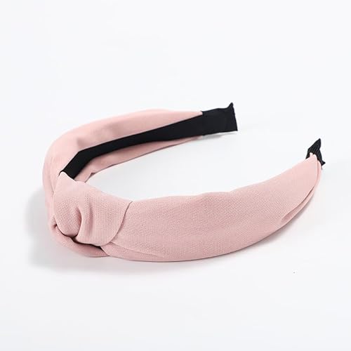SYSUII 1 Stück Haarreif mit Knoten - Damen Vintage Breite Haarreifen Stirnband Haarschmuck Haarreifen Headwraps Zubehör Elastische Haarbänder Kopfband Kopfbedeckung Frauen Mädchen -Rosa #2 von SYSUII